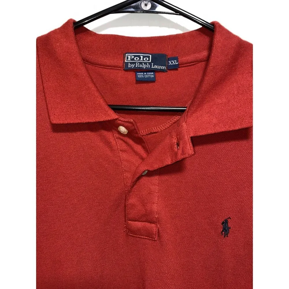 Ralph Lauren Red Blue Pony‎ Mens Short Sleeve Polo Shirt Size 2XL